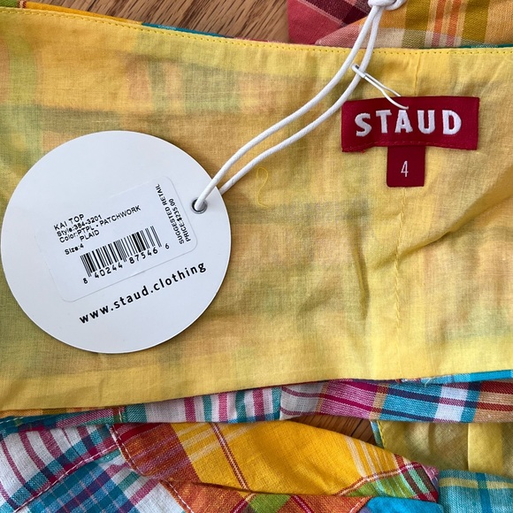 NWT SIZE 4 NWT BIRKENSTOCK + KAI PATCHWORK PLAID COTTON HALTER TOP - Picture 4 of 6